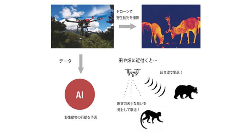 産業用ドローンのスカイロボット、害獣対策に赤外線サーモグラフィーカメラ搭載の「SKY ANIMALS」を発売