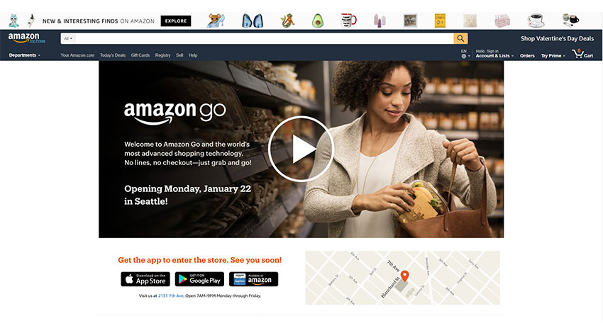 レジ会計がいらないコンビニ「Amazon Go」、シアトルでオープン