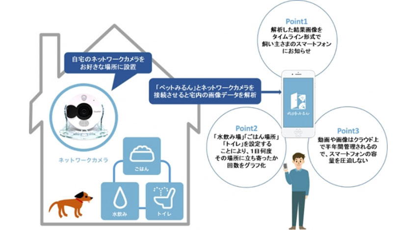 東京電力エナジーパートナー、AI搭載のペット見守りサービス「ペットみるん」の提供を開始