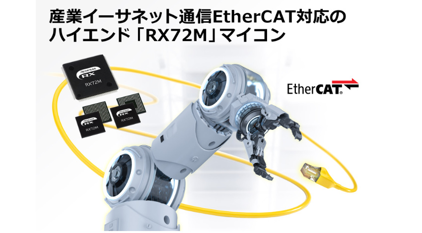 ルネサス、産業イーサネット通信EtherCAT対応の「RX72M」グループを発売