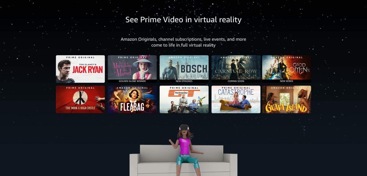 アマゾン Prime VideoがOculusu VRヘッドセットを使いVR視聴可能に