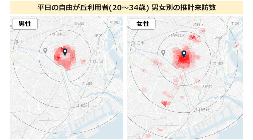 クロスロケーションズの「Location AI Platform」に新機能、AIで性別・年代別の曜日時間帯別エリア解析が可能に