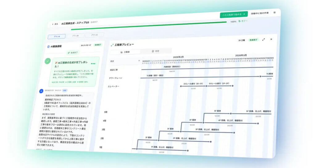 KENCOPA、設計図書から工程表を対話生成するAIエージェントを提供開始