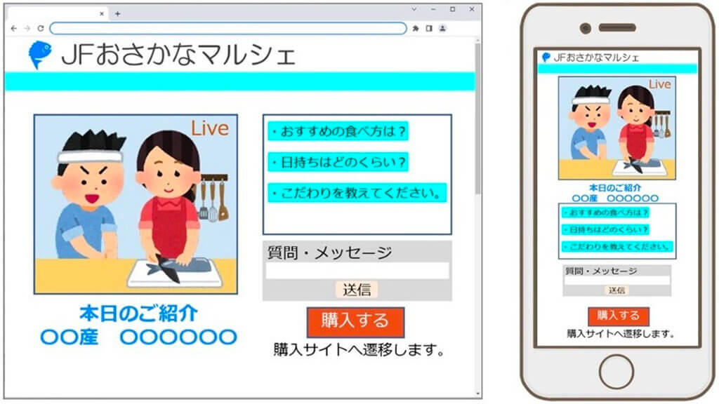 NTT ComとJF全漁連、低遅延ライブ配信プラットフォームを活用した水産物の実証販売を開始