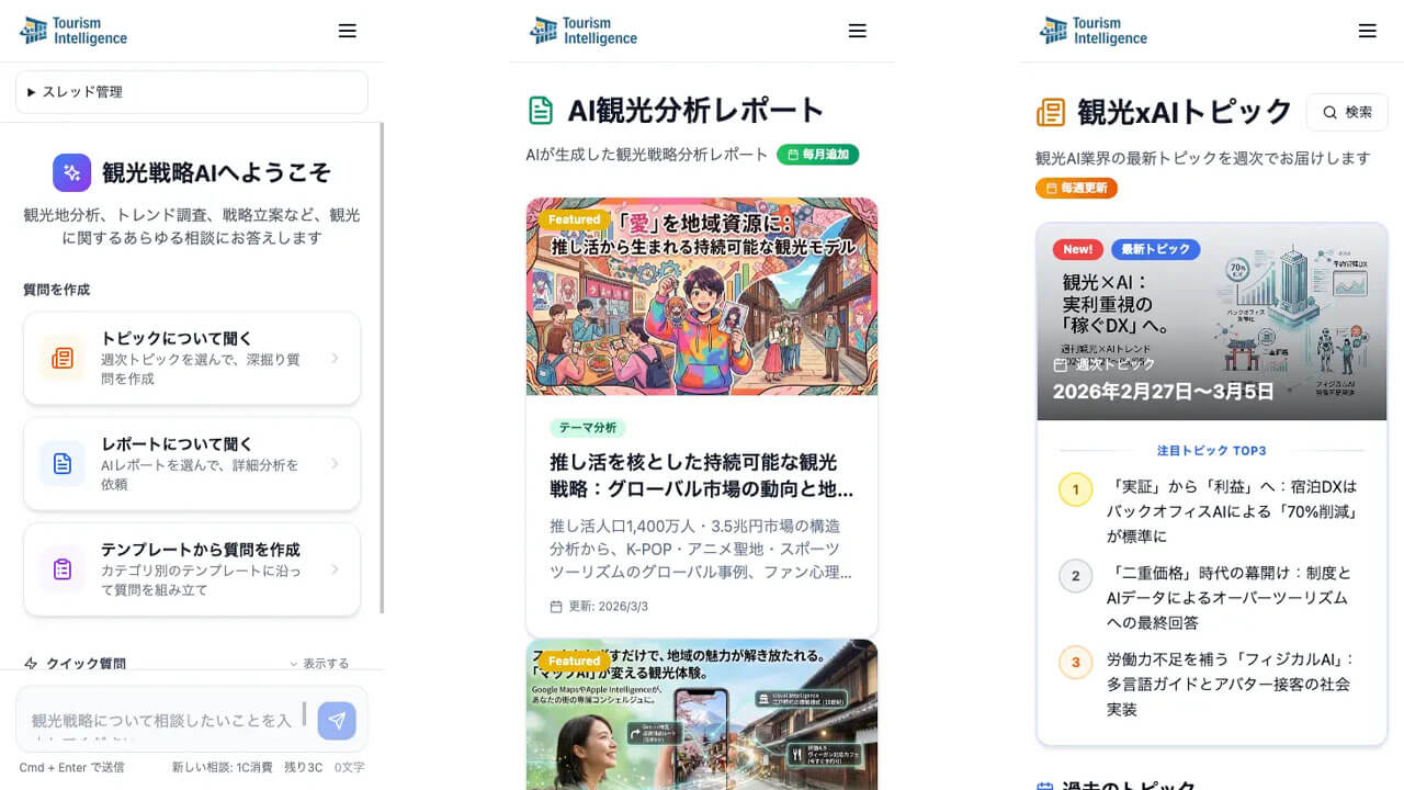 オープントーン、47都道府県の観光データをAI分析し施策立案を支援する「Tourism Intelligence」提供開始