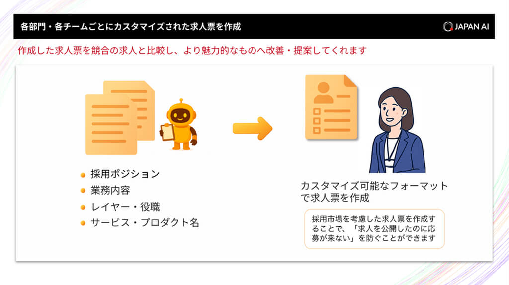 JAPAN AI、採用支援AIエージェント「JAPAN AI HR」を提供開始