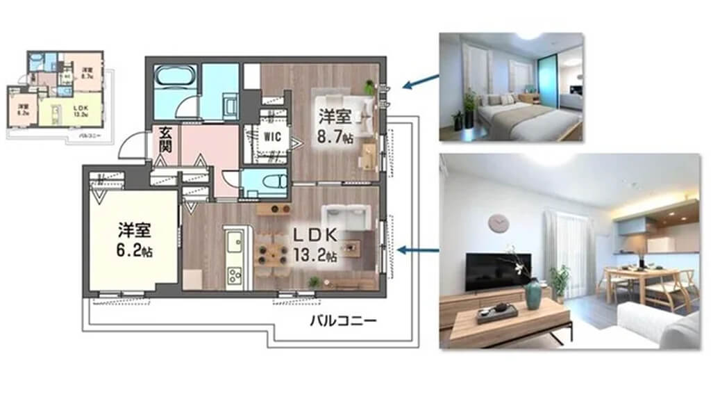 カラーアンドデコ、物件の間取図にインテリアを実寸で配置するサービス「デコ間取」を開始