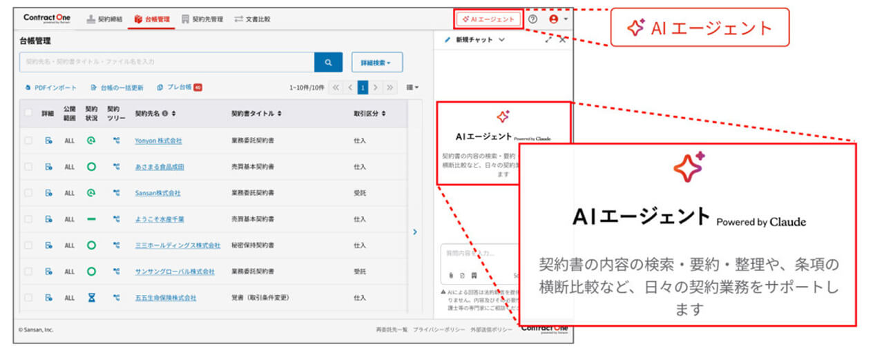 Sansan、契約AXにClaudeを組み込んだAIエージェント機能を搭載