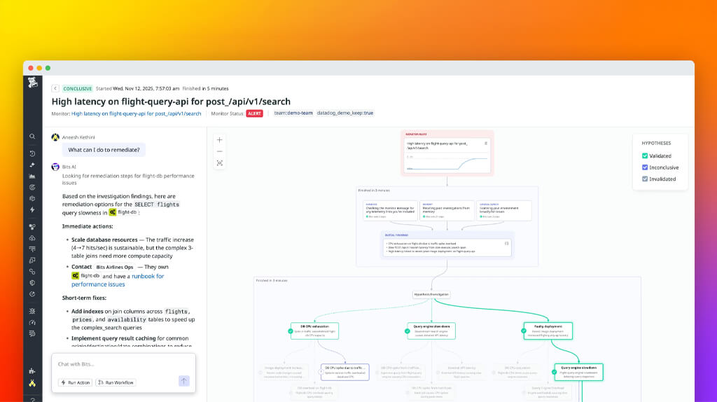 Datadog、インシデントの根本原因特定と調査を自律的に行うAIエージェント「Bits AI SRE Agent」を発表