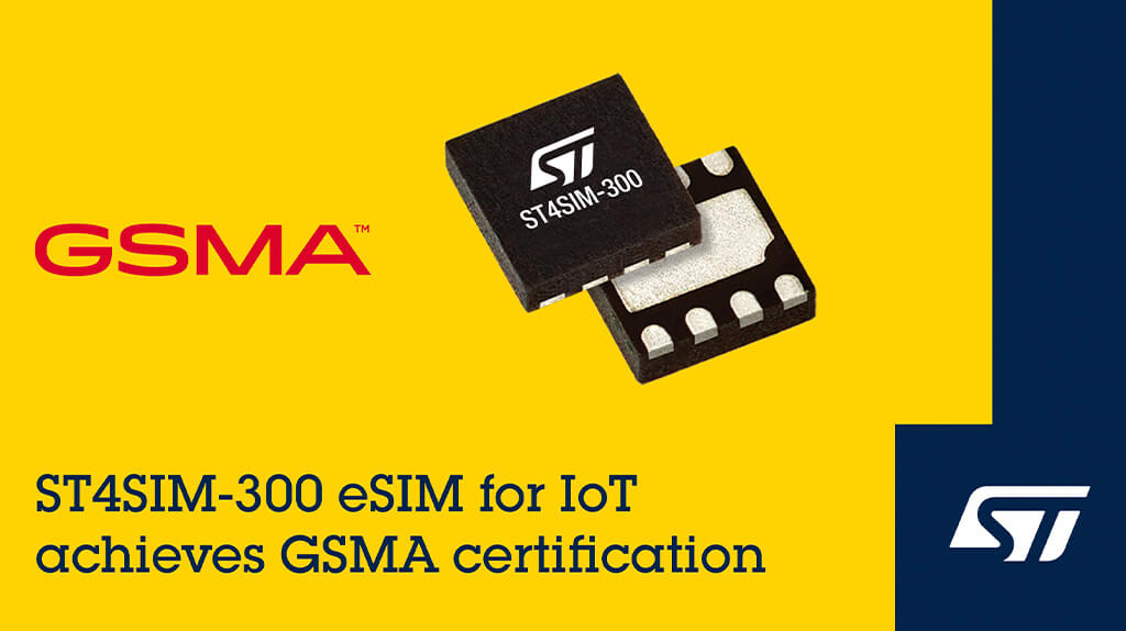 ST、IoT向けeSIM「ST4SIM-300」のGSMA認証取得を発表
