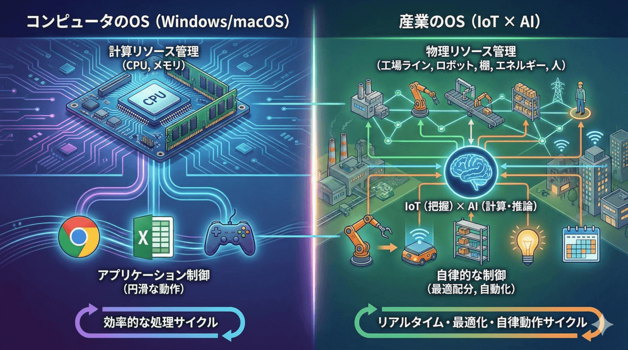 PCのOSと産業のOSの比較