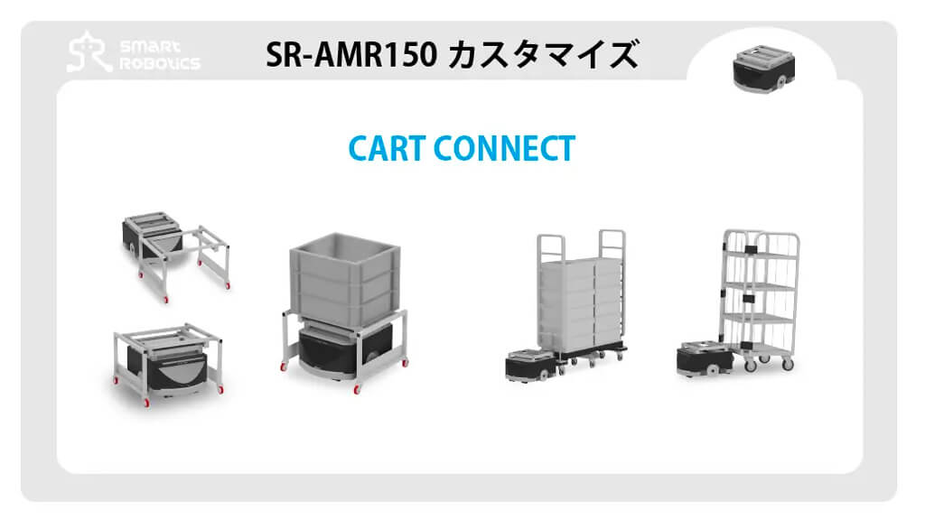 スマートロボティクス、ガイドレール不要でコンパクトな自律走行型搬送ロボット「SR-AMR150」を販売