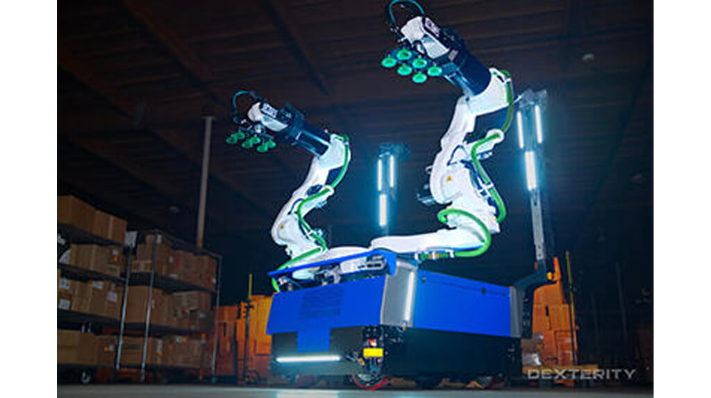 川崎重工とDexterity、トラックへの自動荷積みを行うAIバンニングロボット「Mech」を共同開発