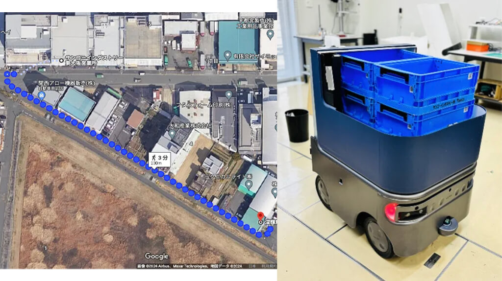 Hakobot、自動配送ロボットが工場間の公道にて100kgの工業製品搬送を行う実証実験を実施